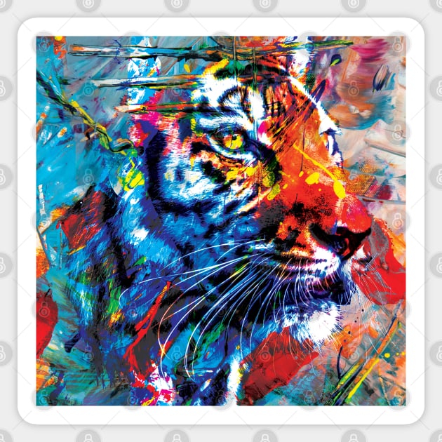 Tiger Colorful Portrait Sticker by ArticArtac